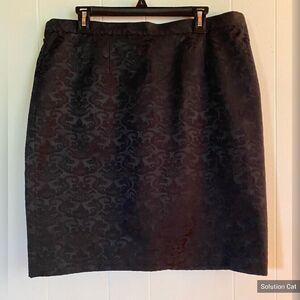 Anne Weyburn Skirt Women’s 18 Black Floral Embossed Corpcore Whimsigoth NWOT